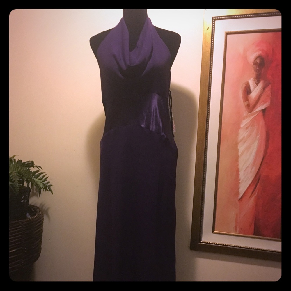Deep Purple Formal Halter Gown, Size 14